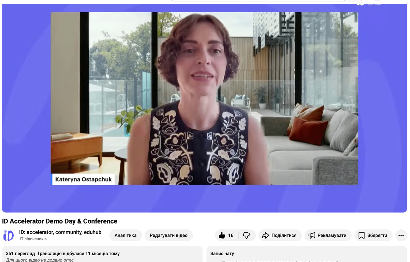 ID Accelerator online cohort session with founders and mentors.